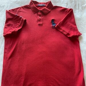 Authentic Men’s Polo Shirt by Ralph Lauren-3XLT-Red-100% Cotton